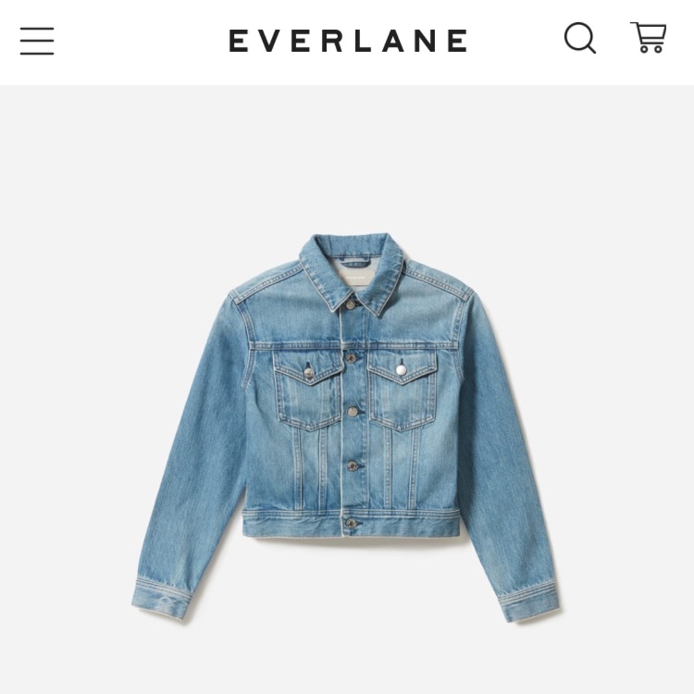Everlane Cropped Jean jacket in dark wash